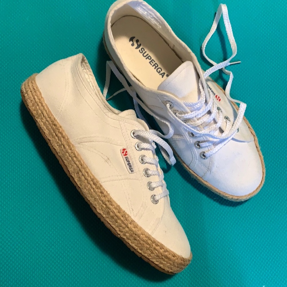 NWOT superga espadrille shoes in white